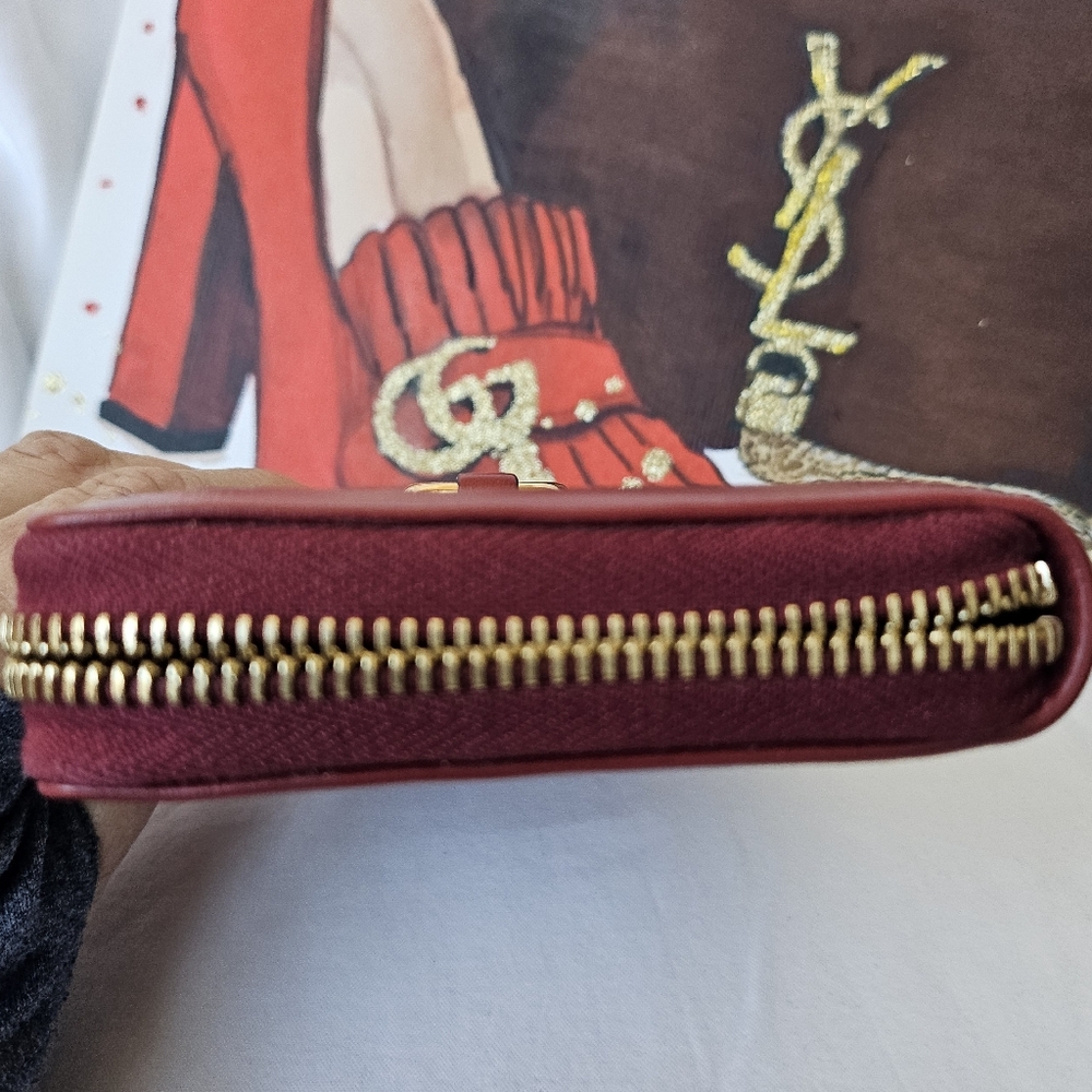 Gucci Red Leather Long Zip Wallet w/horsebit - Picture 7 of 13